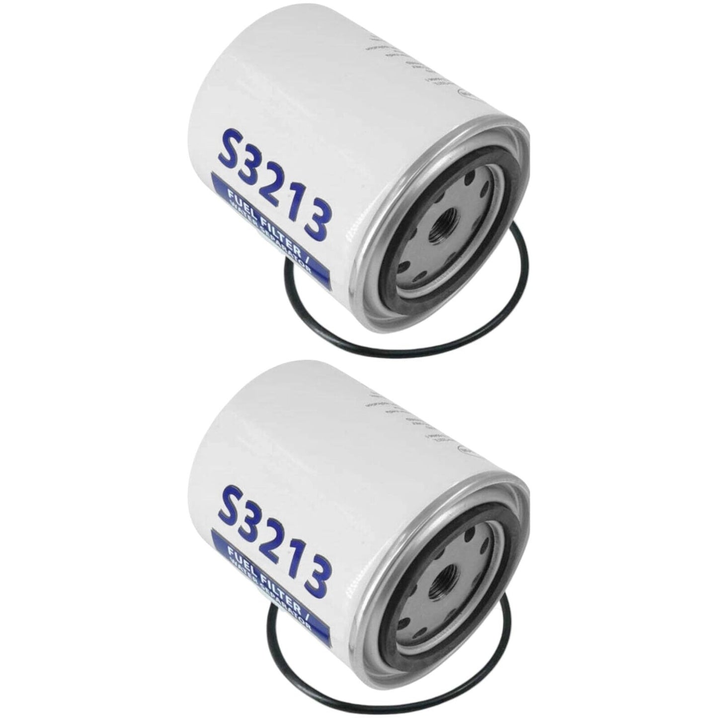 2pc S3213 Fuel Filter and Water Separator Element, Spin On 11/16" Thread, 3.6"W