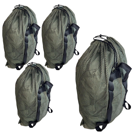 4-Pack Hunting Mesh Decoy Bag, 33" x 30.5", Adjustable Shoulder Straps, Quick La