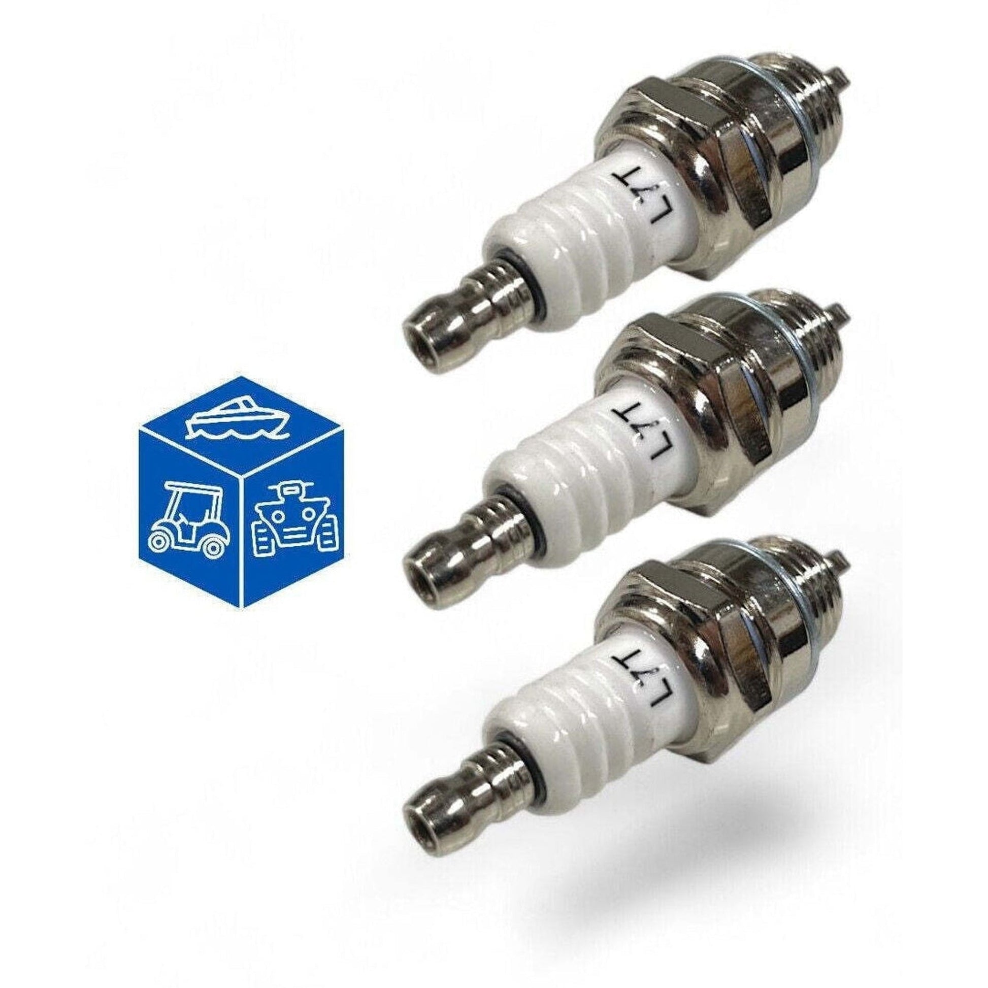 3-Pack Replacement L7T Spark Plug for Honda, Yamaha, Kawasaki, Suzuki, Briggs and Stratton Mowers & Tractors - Compatible with Champion NGK Bosch Denso Spark Plug