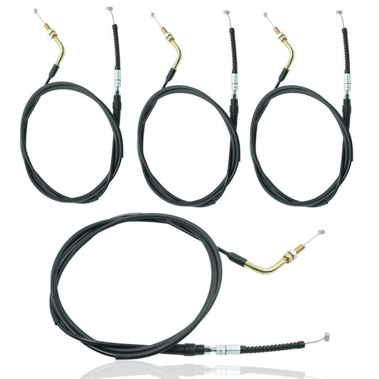 Universal 8mm Angled Fitting Throttle Cable Kit [75in Length, 4-Pack] Fits Hamme