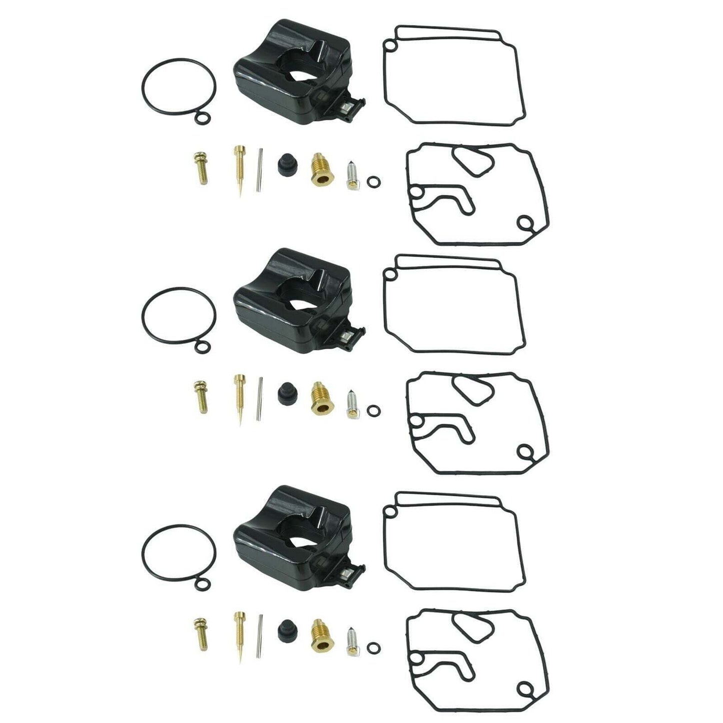 3-Pack Carburetor Repair Kit for Yamaha 40-50HP 2-Stroke Outboards, Replaces OEM Part Numbers 18-7768, 6H4-W0093-03-00, 6H4-W0093-02-00 Carburetor Repair Kit