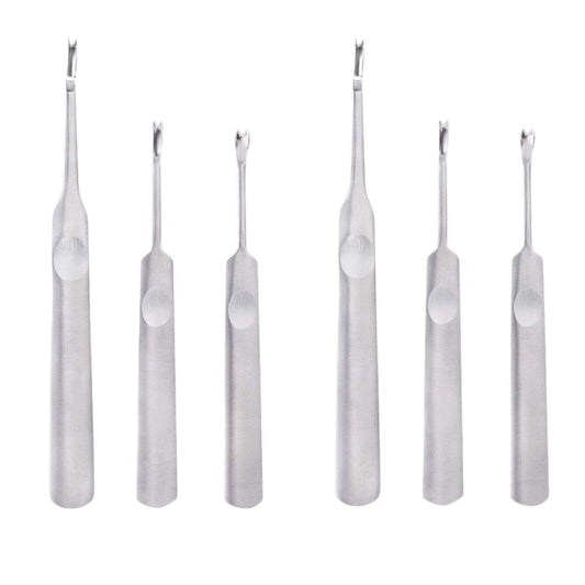 6PC V Shape and U Shape Leather Skiving Edge Tool Set, Stainless Steel, 95mm/115