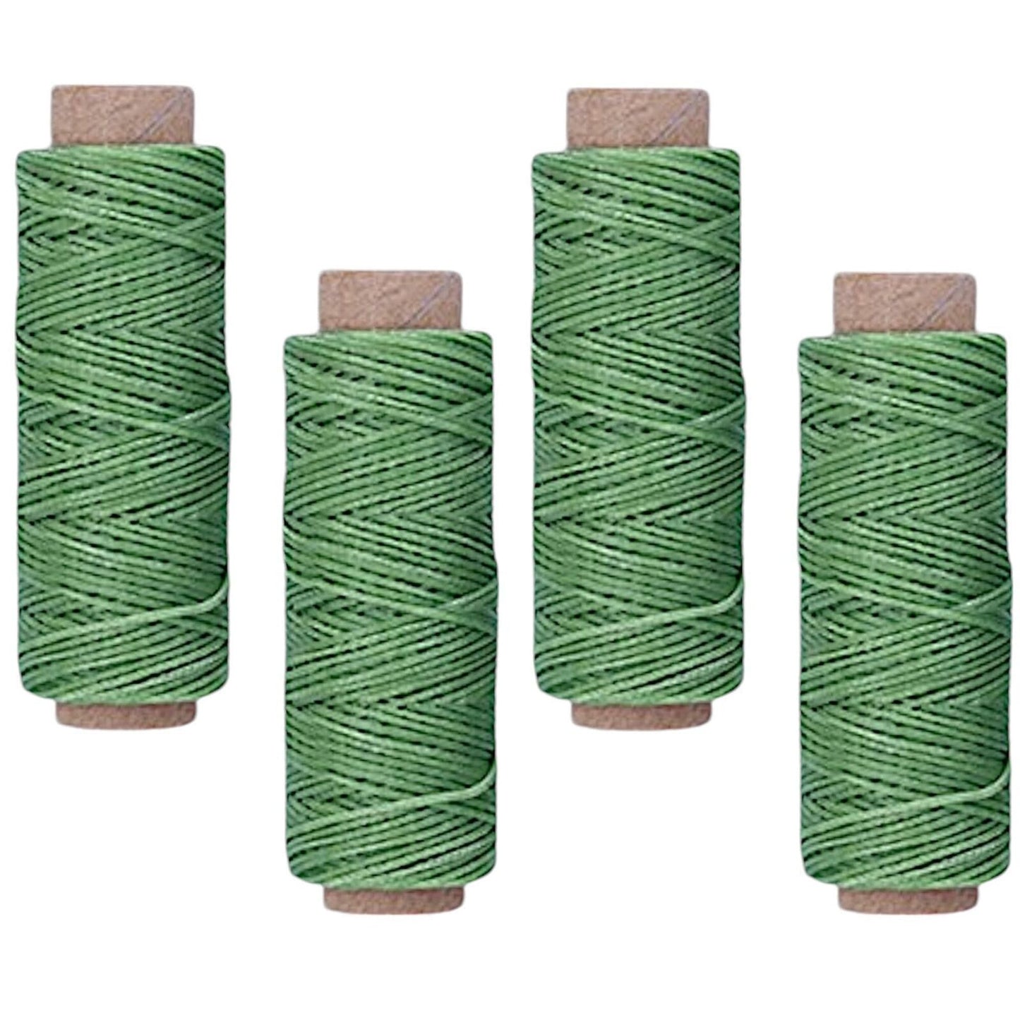 4-Pack [Light Green] Premium Waxed Polyester Thread for Leather Crafting, 1mm x