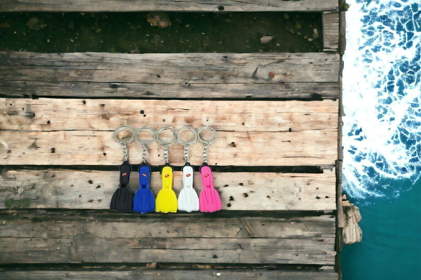 Scaled 3" Diving Fin Key Chain - Dive Fins- Souvenir - Scuba - Dive Mens Womens