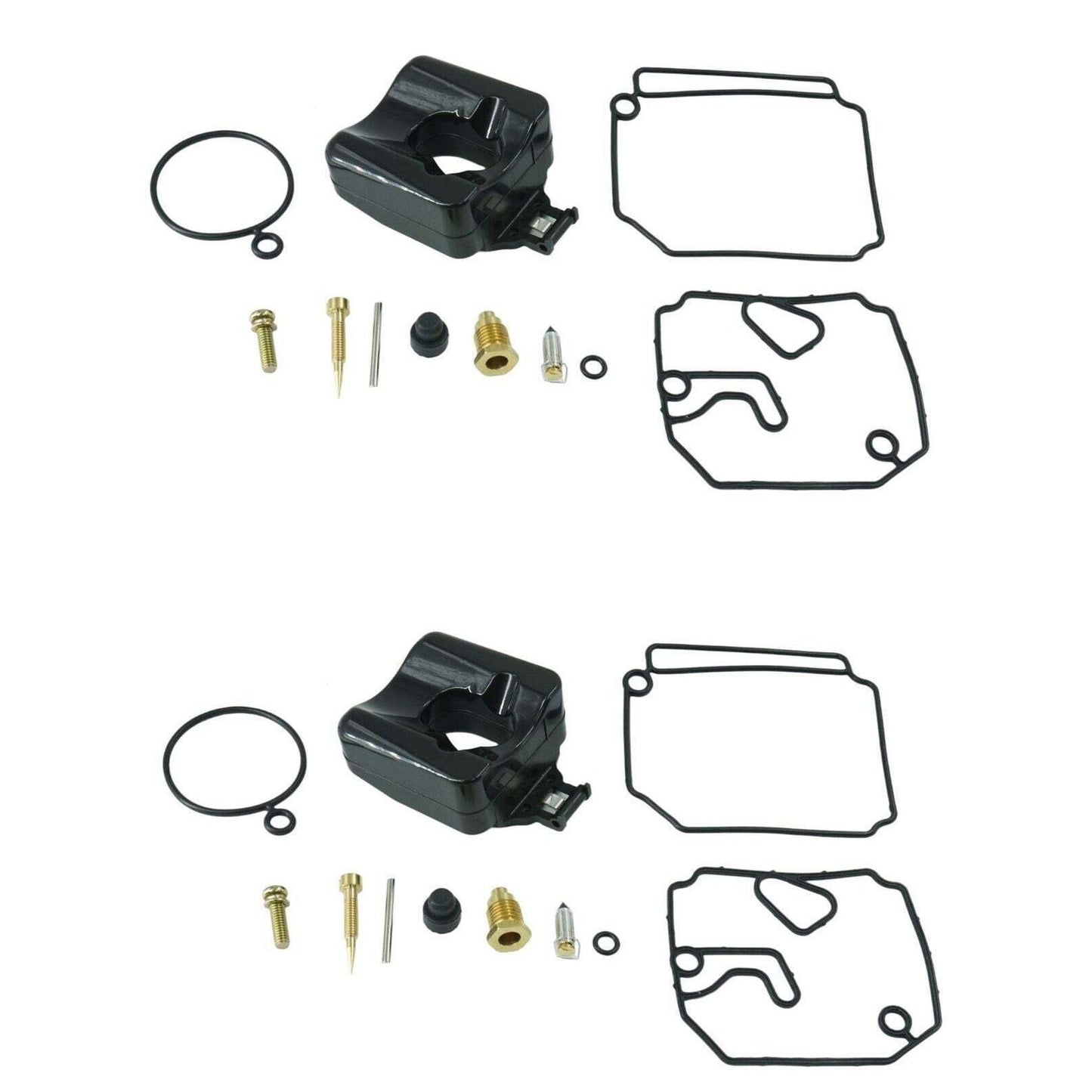 New 2-Pack Carb Kit for Mercury 75-90HP & Yamaha Outboards with Float, Compatible with Part Numbers 804346T1, 804346T02, and More Carburetor Rebuild Kit