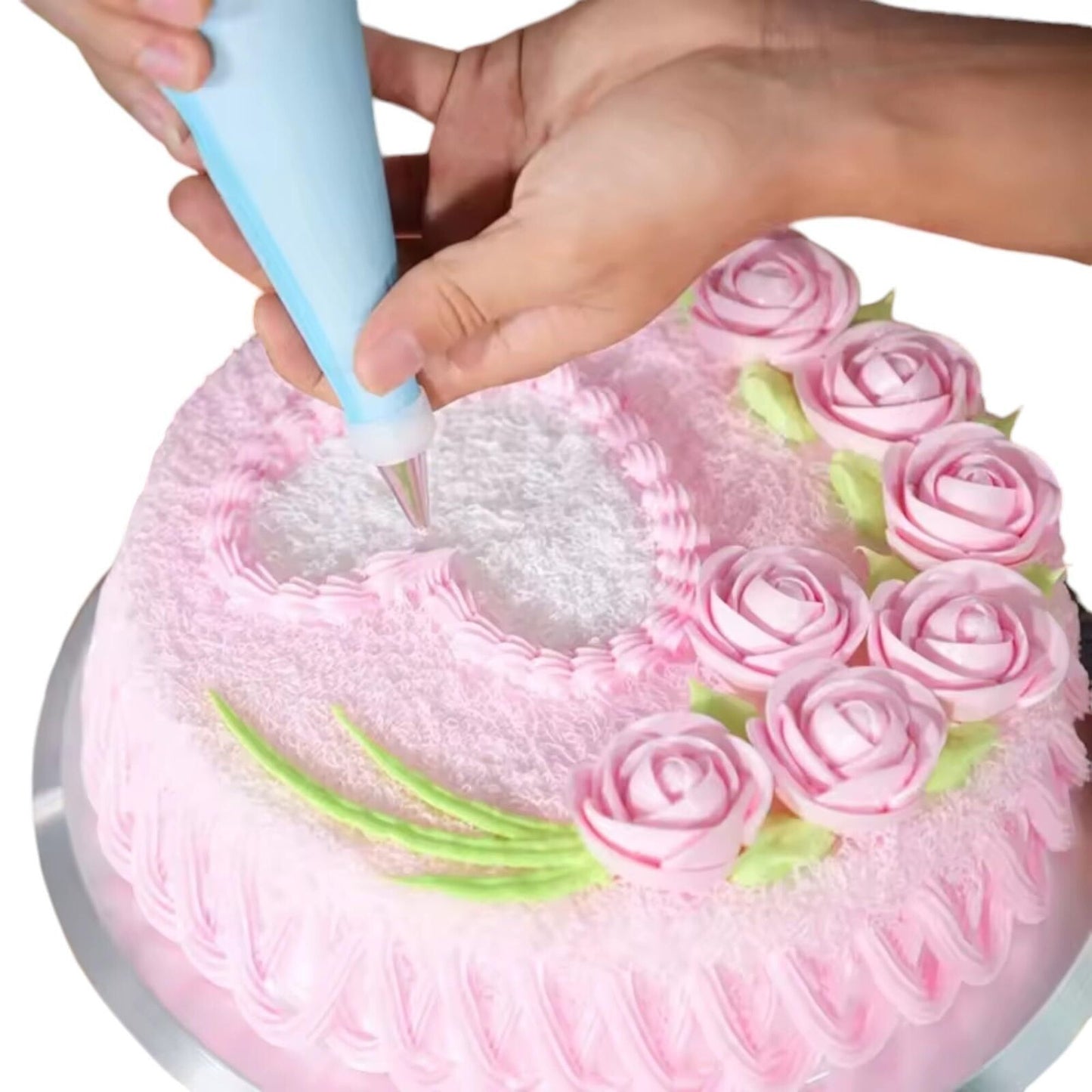 24 Piece Stainless Steel Piping Nozzle Set with Silicone Pastry Bag, Decorating