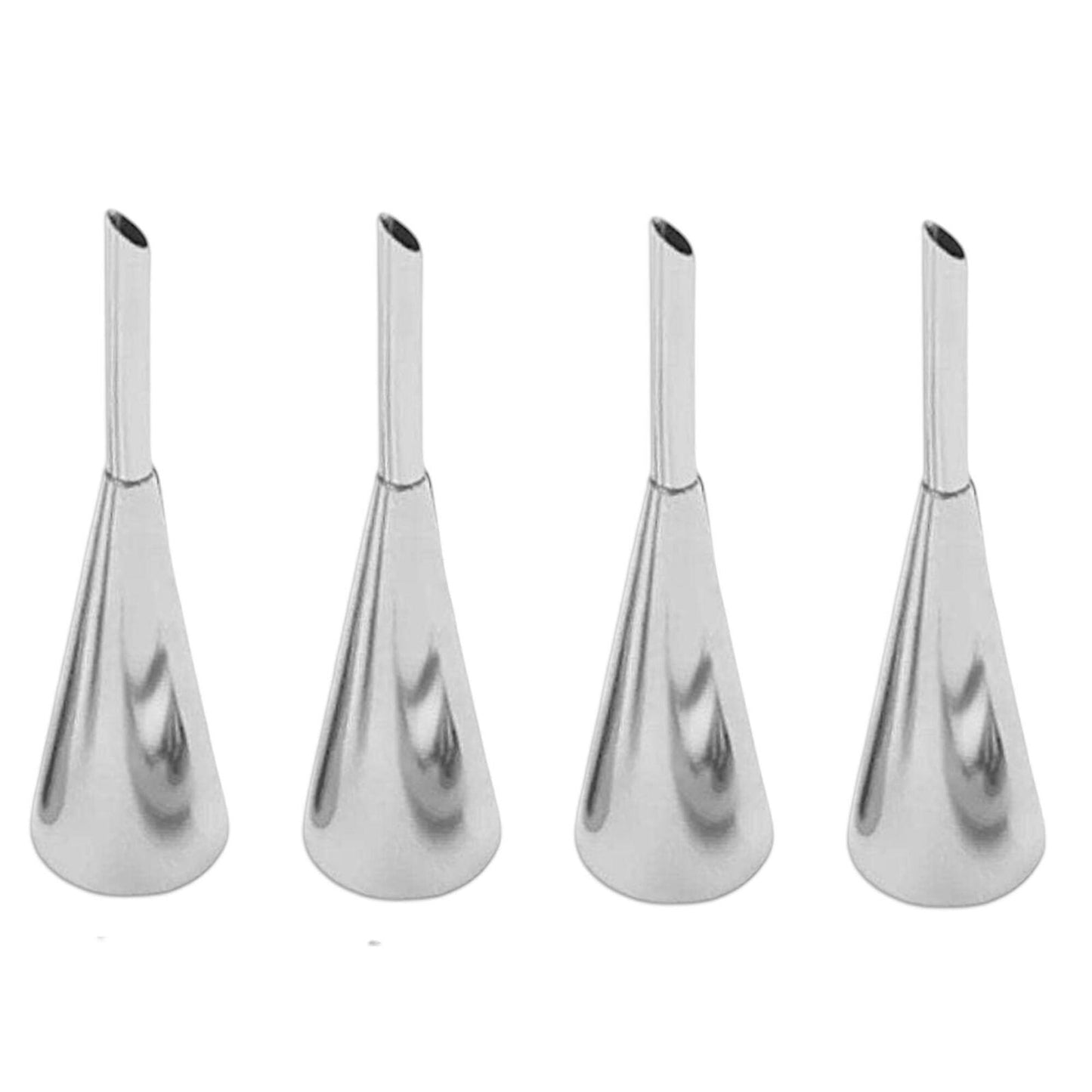 4-Piece Stainless Steel Cream Puff Decorating Nozzles, 3.5 inch (9cm) Cake Decor