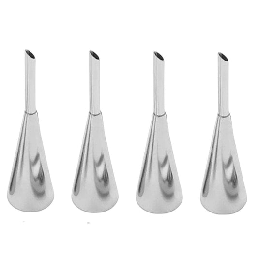 4-Piece Stainless Steel Cream Puff Decorating Nozzles, 3.5 inch (9cm) Cake Decor