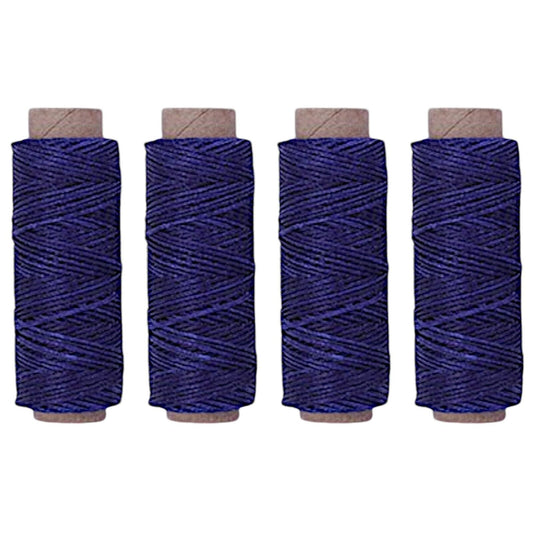 4-Pack [Blue] Sapphire Premium Waxed Polyester Thread for Leather Crafting, 1mm