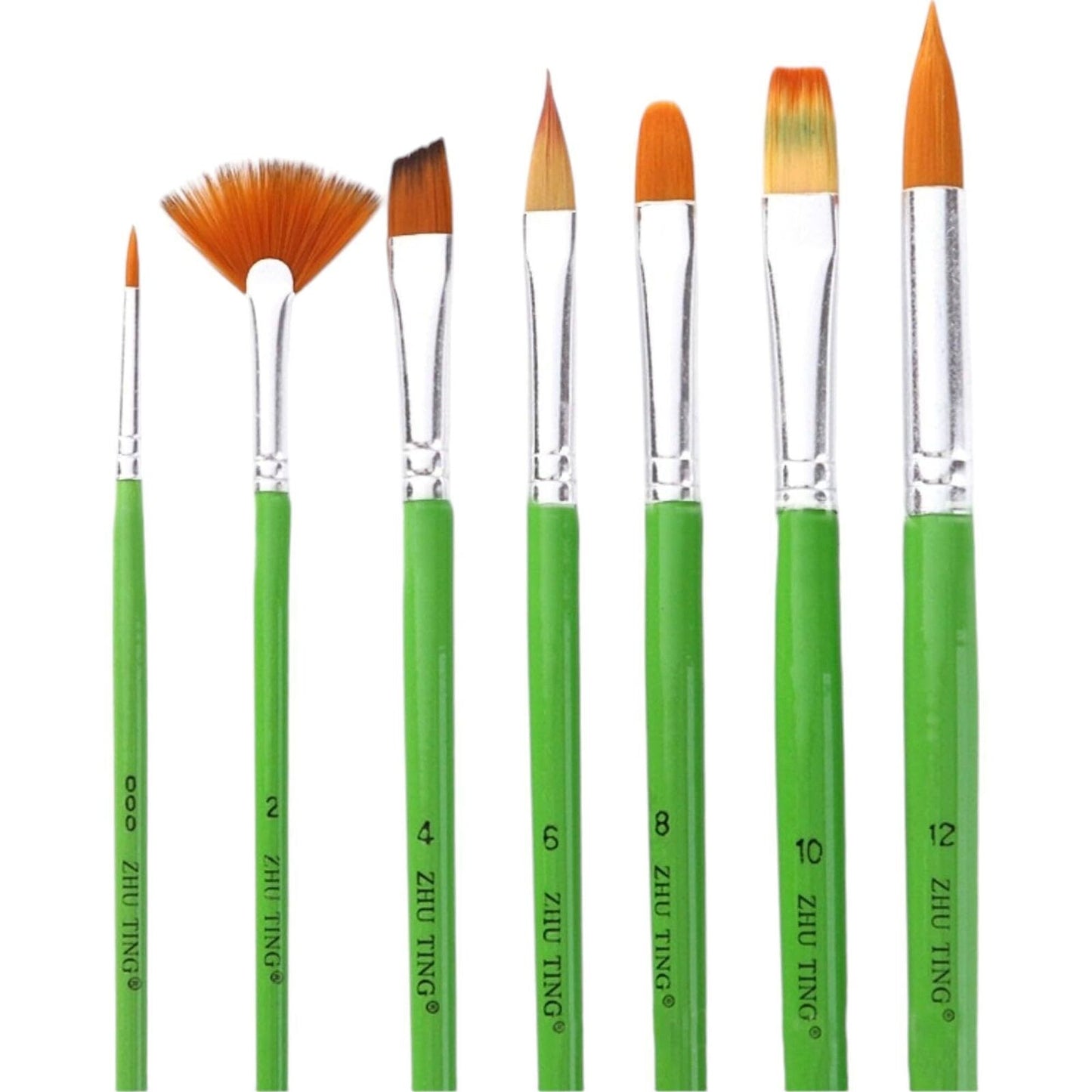 [2-Pack] 7 Piece Set of Euro Style Wooden Paintbrush Set [14pcs Total] for Acryl