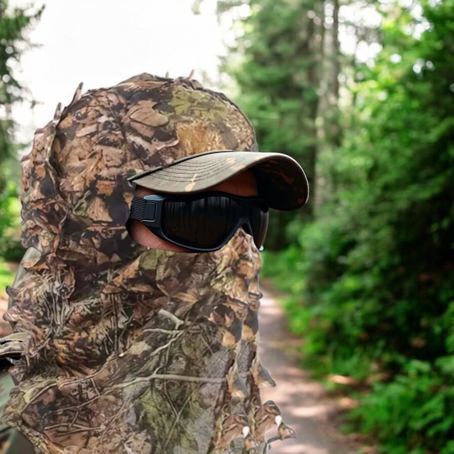 2-Pack 3D Leaf Deep Woods Mesh Camo Hunting Face Mask, Breathable Mesh, 17 x 11.