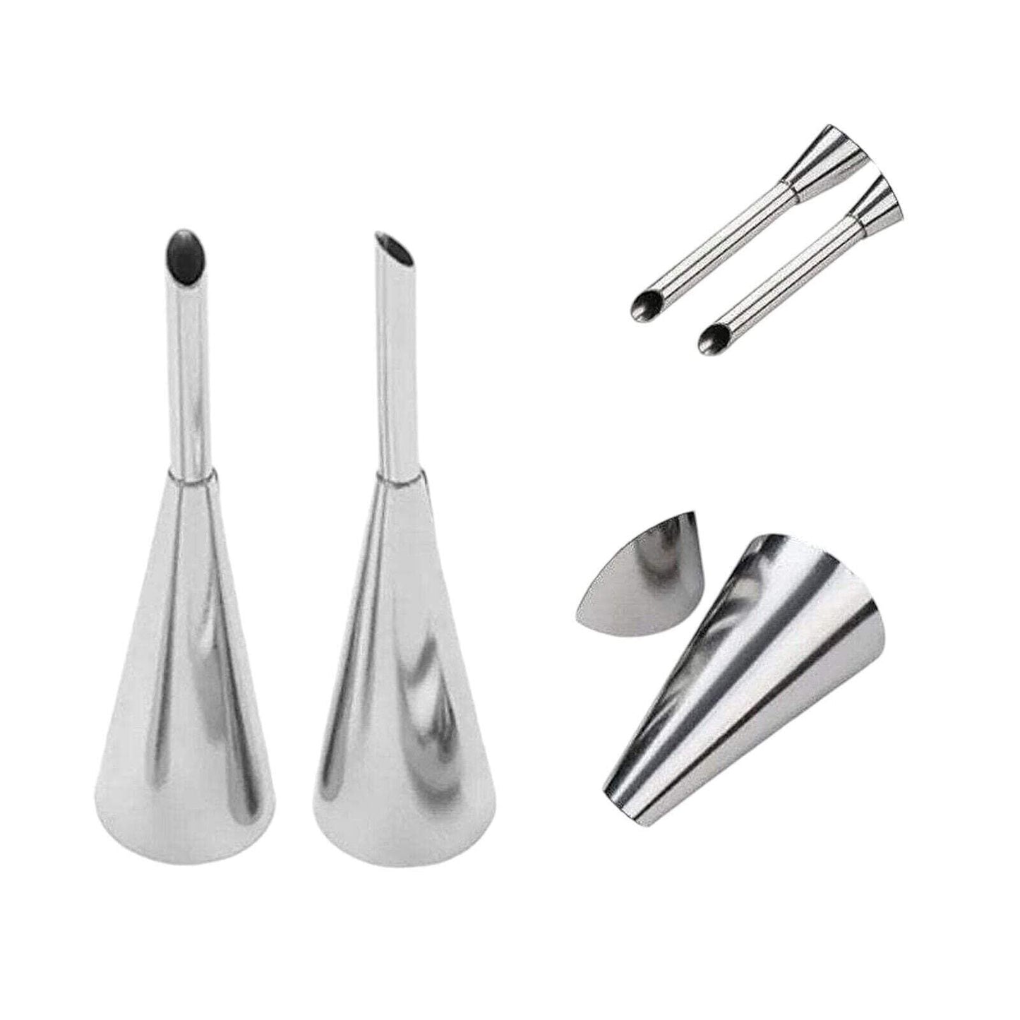 20-Piece Stainless Steel Cream Puff Decorating Nozzles, 3.5 inch (9cm) Cake Deco