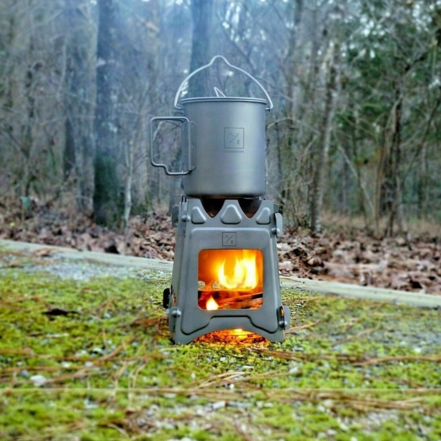 Ultra-Light Flat Pack Titanium Camping Stove| 6inch Tall 3.8inch Cooktop | 208g
