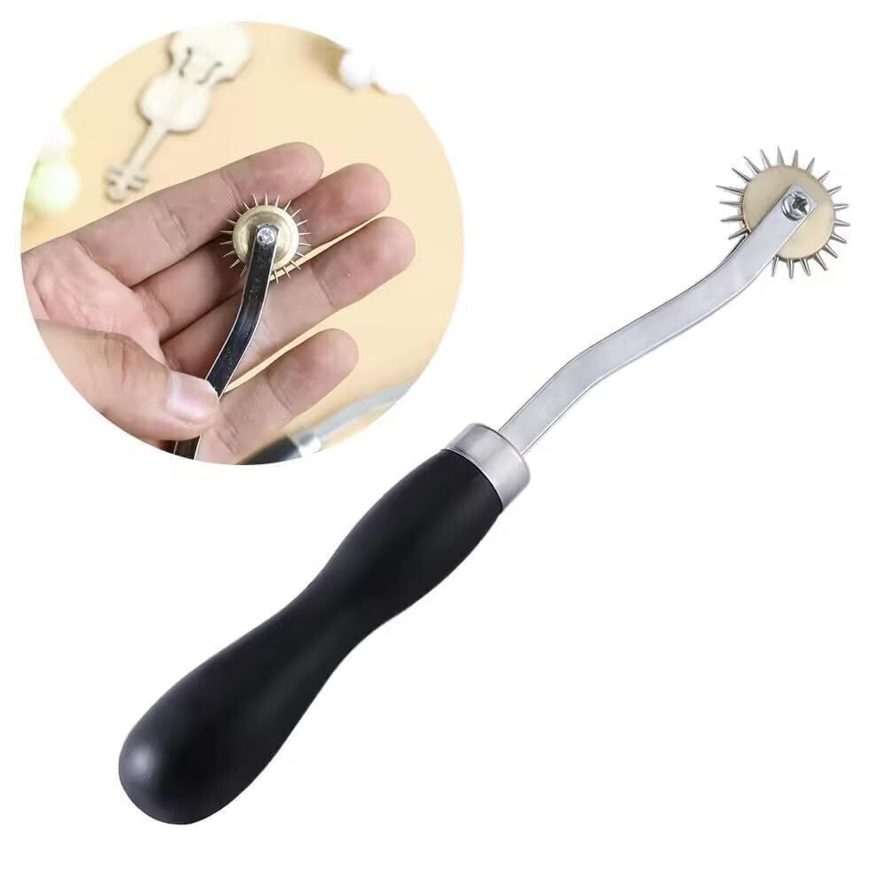 Needle Point Tracing Wheel, Leather Fabric Craft Tool Wooden and Composite Handl