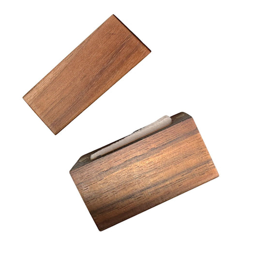 Handcrafted Walnut Wood Ring Box, Thin Compact Design, Removable Magnetic Lid, W