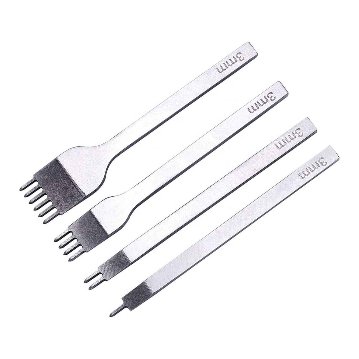 4-Piece [6mm] Leather Hole Steel Punch Tool Set, 6mm High-Carbon Steel, 1/2/4/6