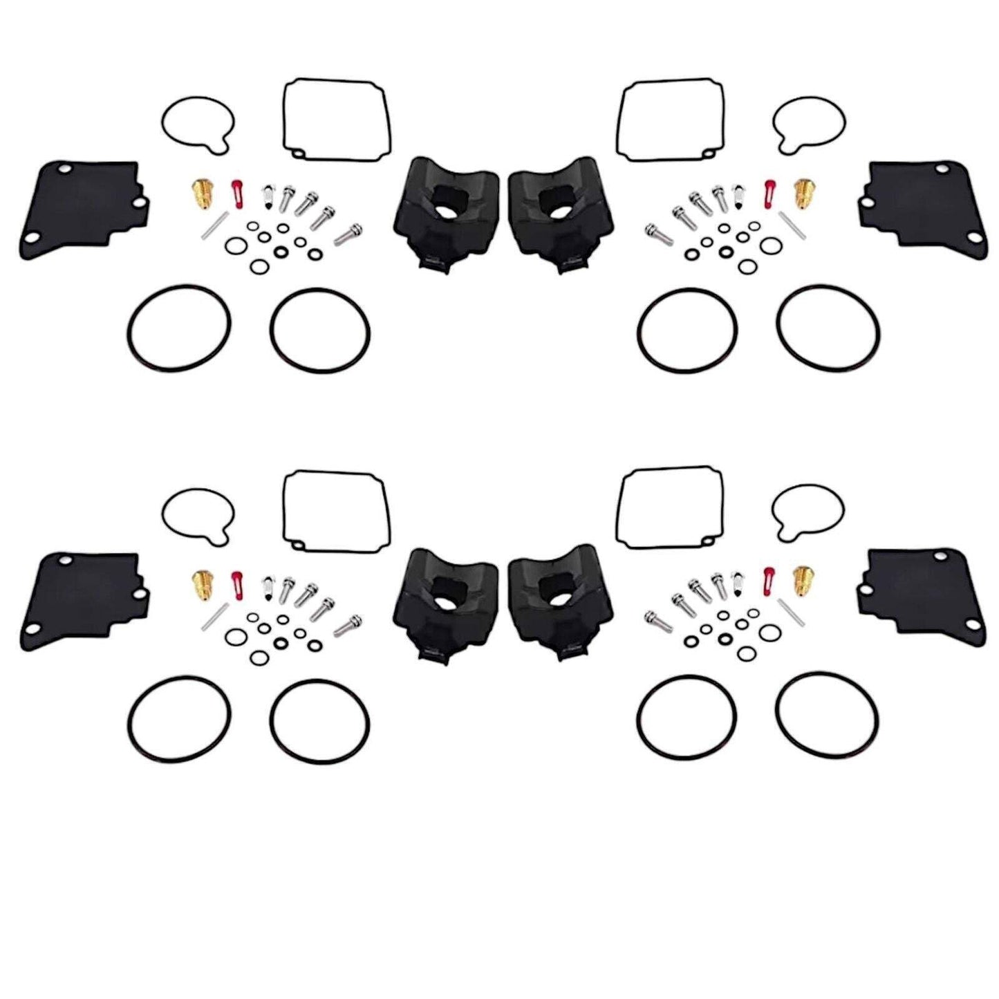 4-PACK Fits Yamaha 75-100HP Carburetor Rebuild Kit for F75 F80 F90 F100 67F-W0093-00 Compatible with Mercury 4-Stroke Engines Carburetor Rebuild Kit