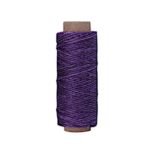 Dark Purple Premium Waxed Polyester Thread for Leather Crafting, 1mm x 164ft, Du
