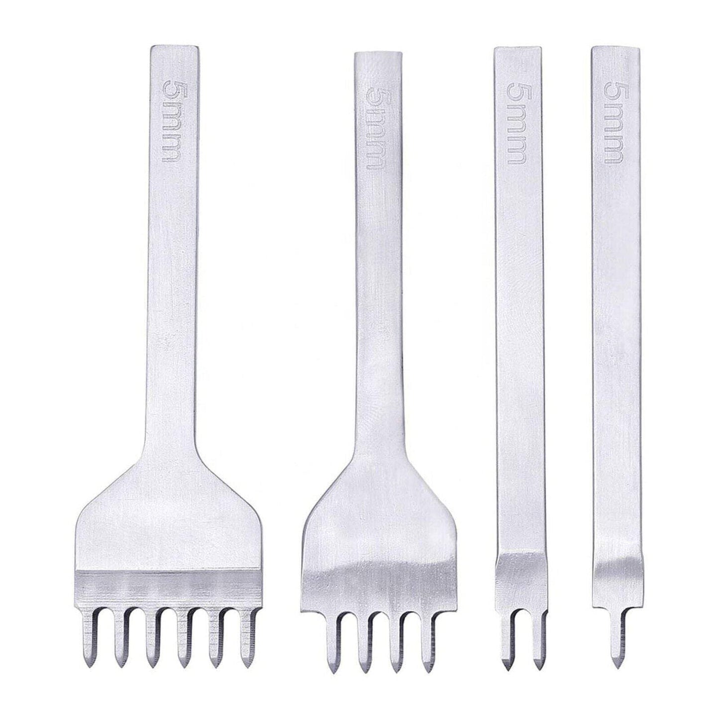 4-Piece [6mm] Leather Hole Steel Punch Tool Set, 6mm High-Carbon Steel, 1/2/4/6