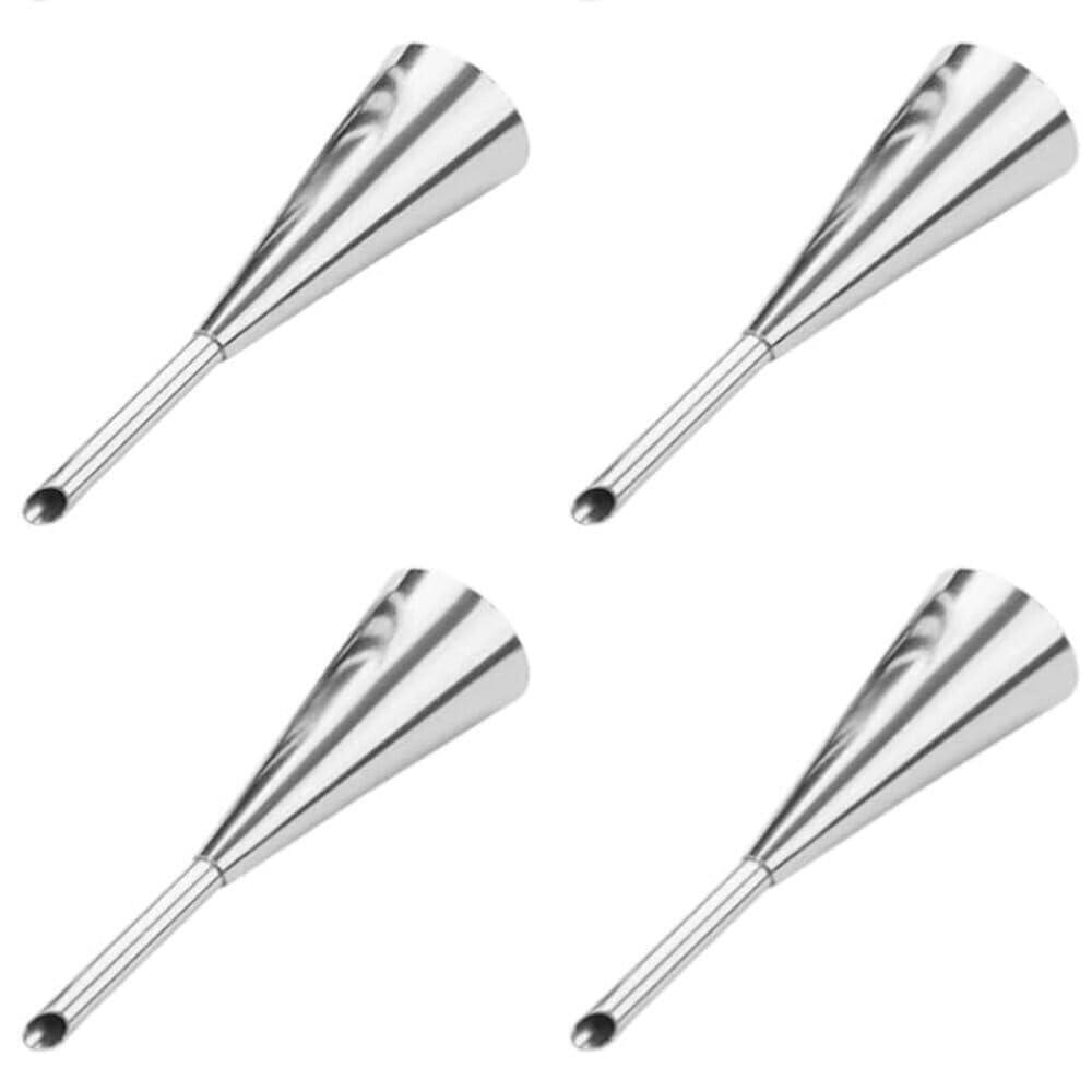 4-Piece Stainless Steel Cream Puff Decorating Nozzles, 3.5 inch (9cm) Cake Decor