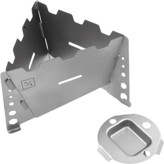 Flatpack 3-Sided Titanium Camping Stove, 5.5" W x 4" H, 90g, Foldable Compact Po