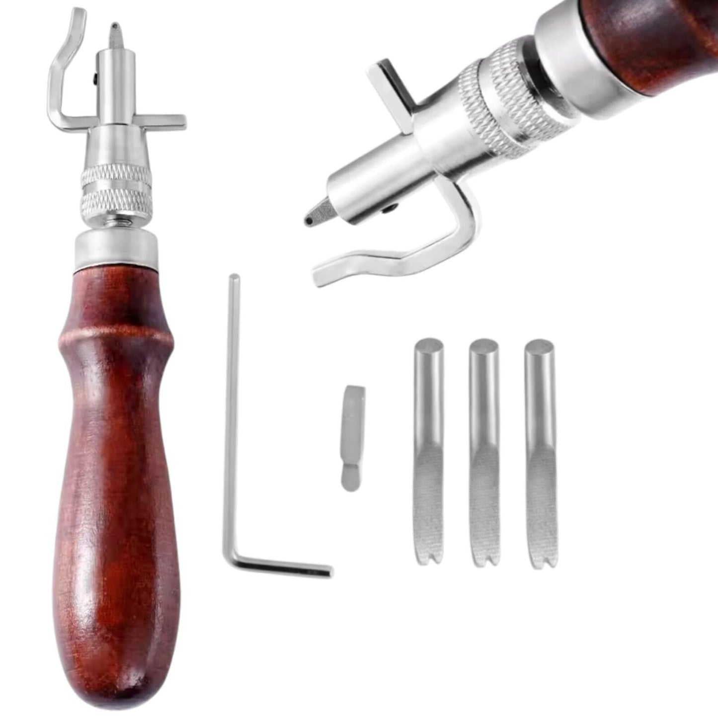 [2-Pack] Multi-Function Leather Hand Craft Tools Kit Adjustable Skiving Leather