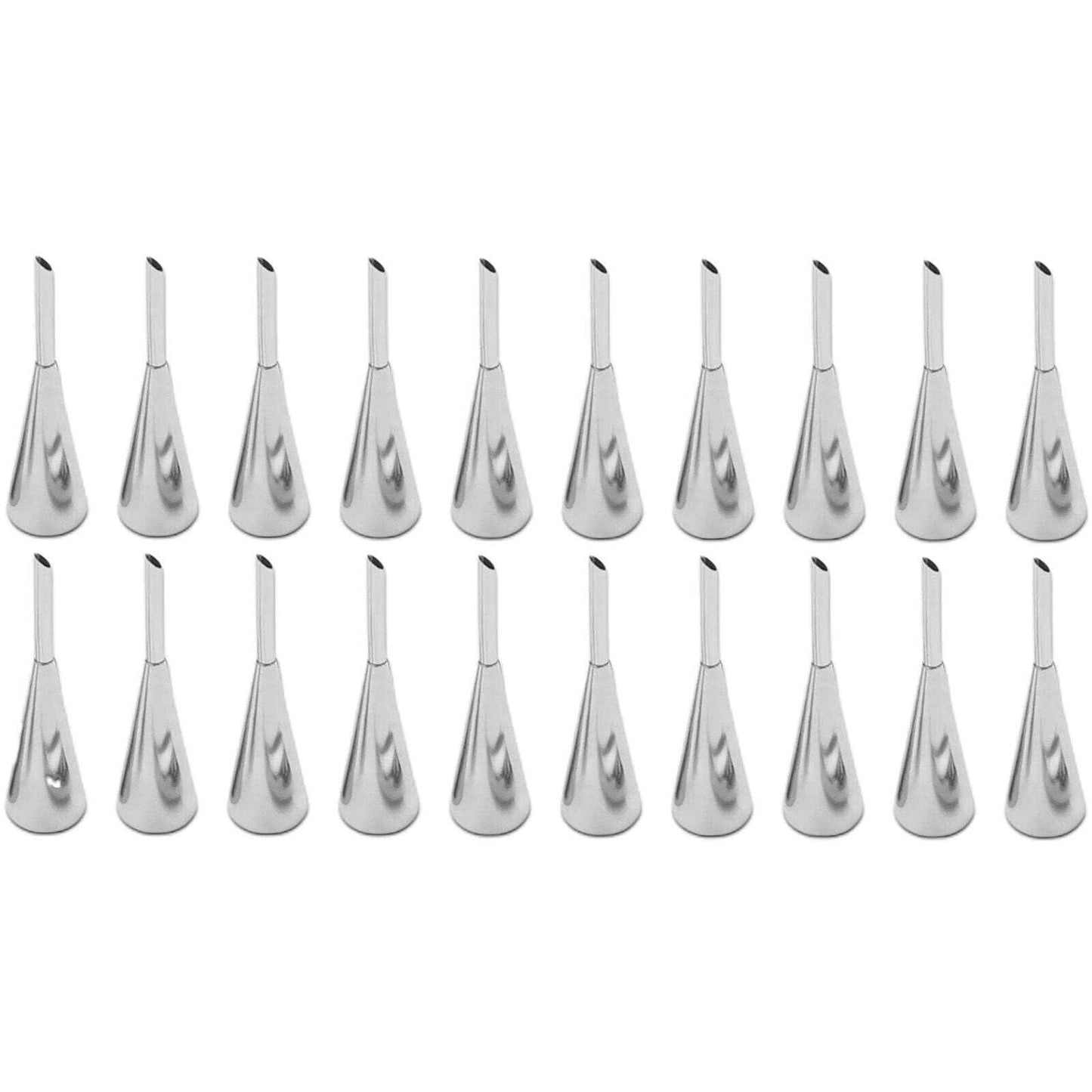 20-Piece Stainless Steel Cream Puff Decorating Nozzles, 3.5 inch (9cm) Cake Deco