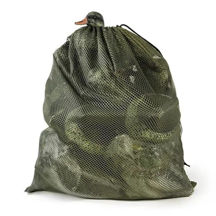 GREEN 33"x 30.5" Hunting Decoy Mesh Bag With HD Nylon Shoulder Straps, Drawstrin