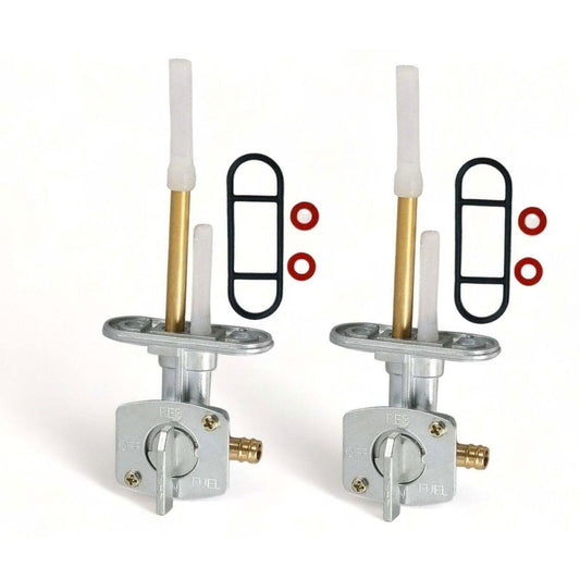 [KLR650 1987-2007] Fuel Petcock Assembly 2-Pack Compatible with Fits Kawasaki Mo