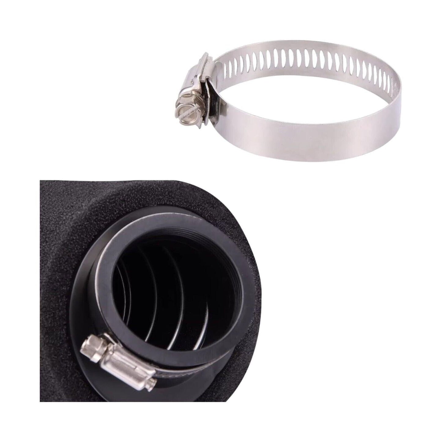 38mm Angled Bent Double-Foam Wall Air Filter [36mm-40mm Intake] Fits Suzuki Yama