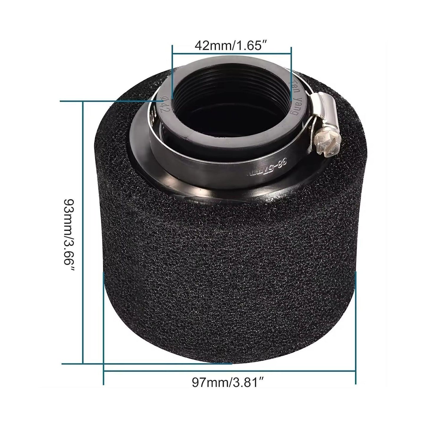 40mm-44mm Adjustable Straight Foam Air Filter [GY6 50cc-400cc] Fits Yamaha Fits