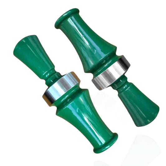 [2-Pack] Green ABS and Steel Mallard Single Reed Duck Call for Beginners and Nov