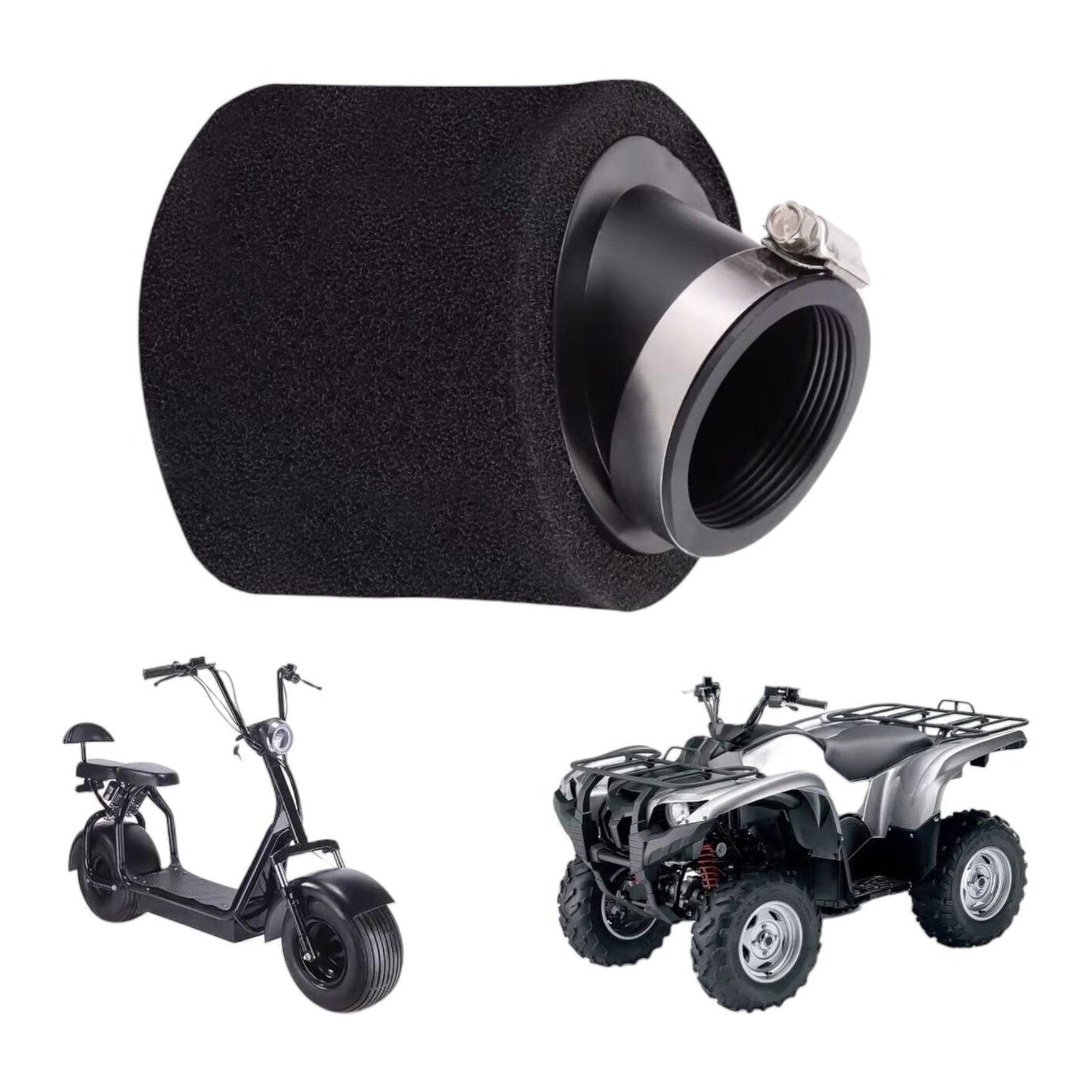 Universal 44mm-47mm Performance Double-Foam Wall Air Filter for GY6 Engines Motorcycles ATVs Scooters Tractors Jet Skis Karts Air Filter