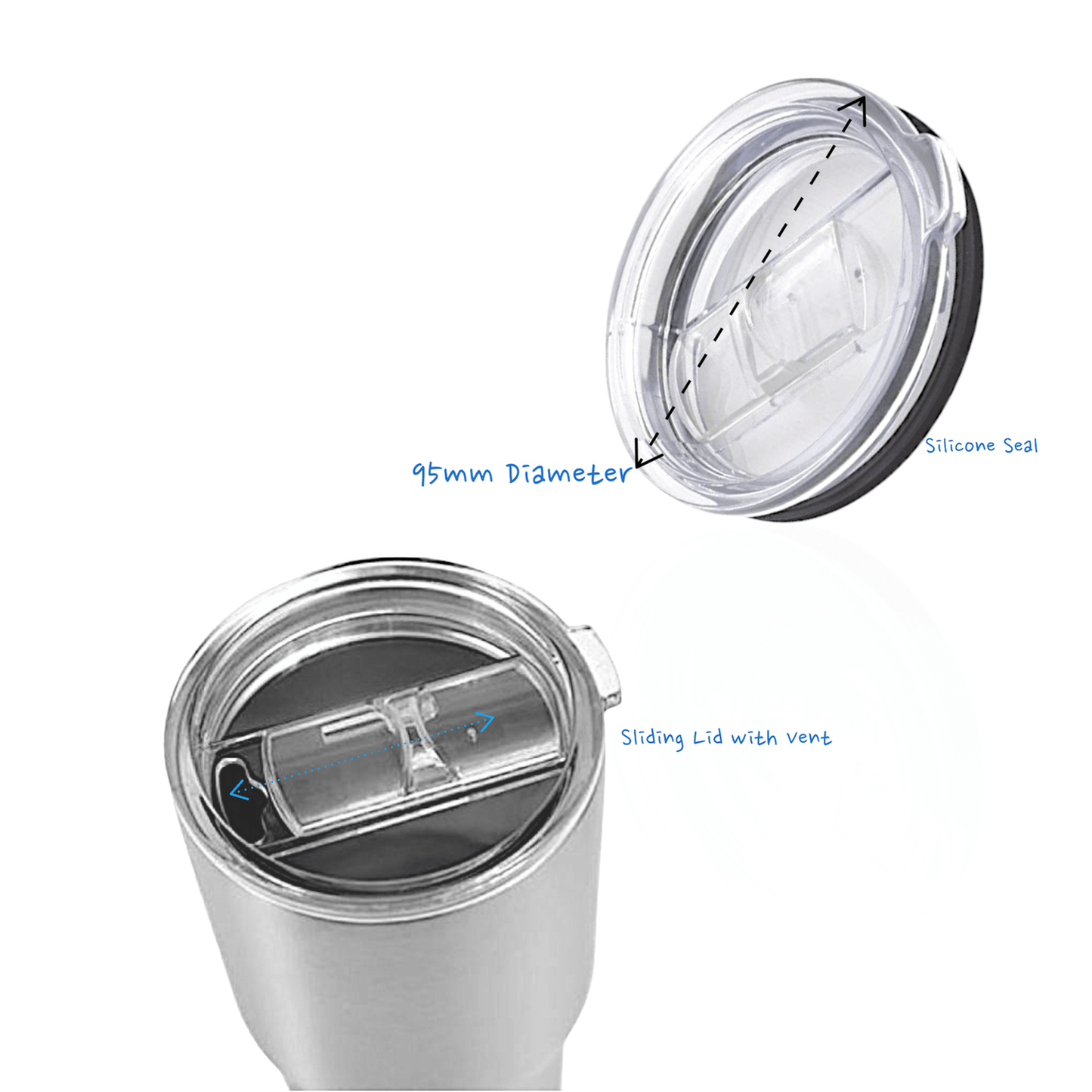 Original 30 oz Slide Top Lid Fits YETI RTIC Ozark 30oz Rambler Tumbler 80mm
