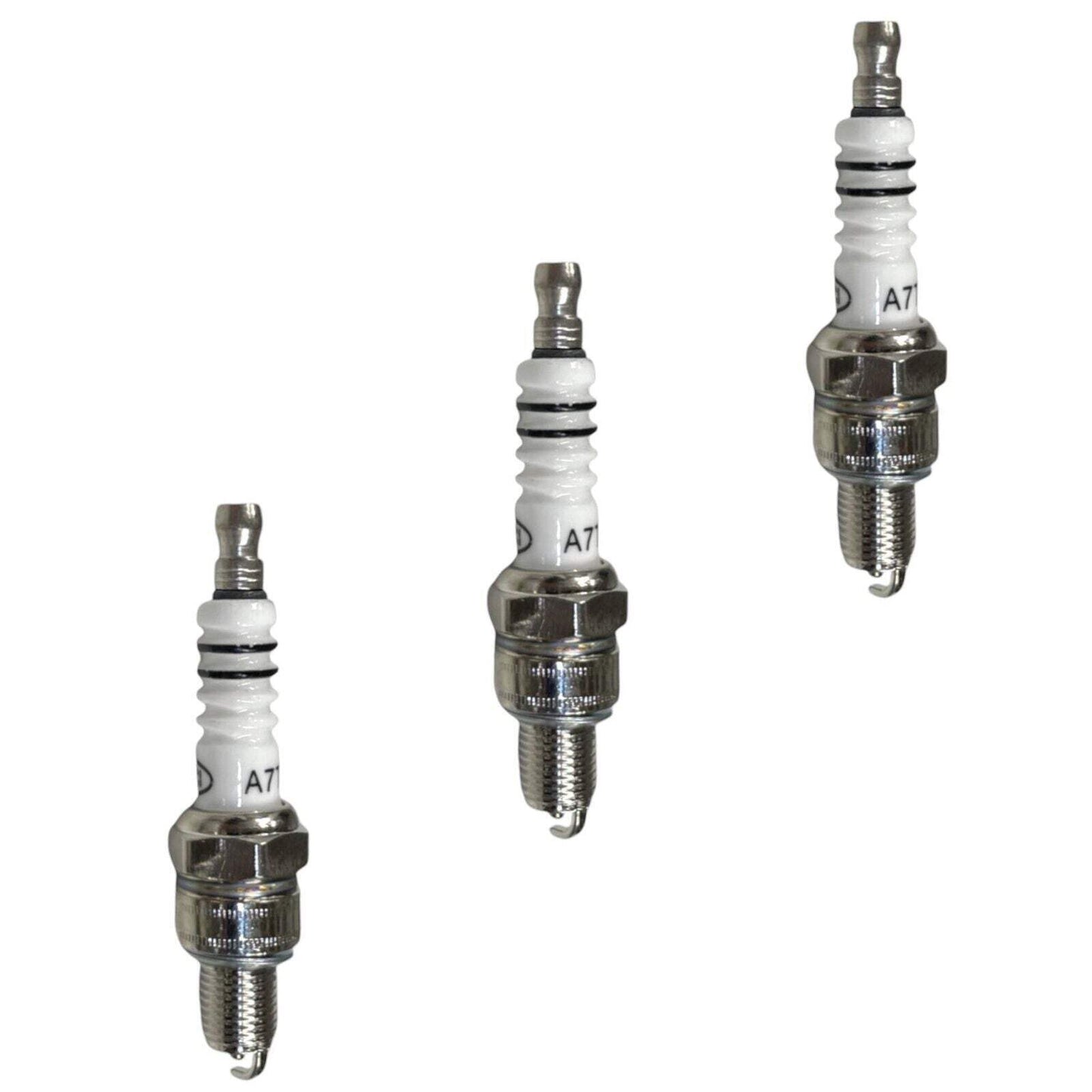 (3-PACK) A7TC Spark Plug Fits GY6 4-Stroke Motorcycle, Moped, ATV CR7HSA and