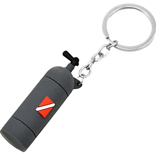 2.5" Scaled Realistic Scuba Tank Key Chain - Air Tank - Souvenir - Dive Flag - M
