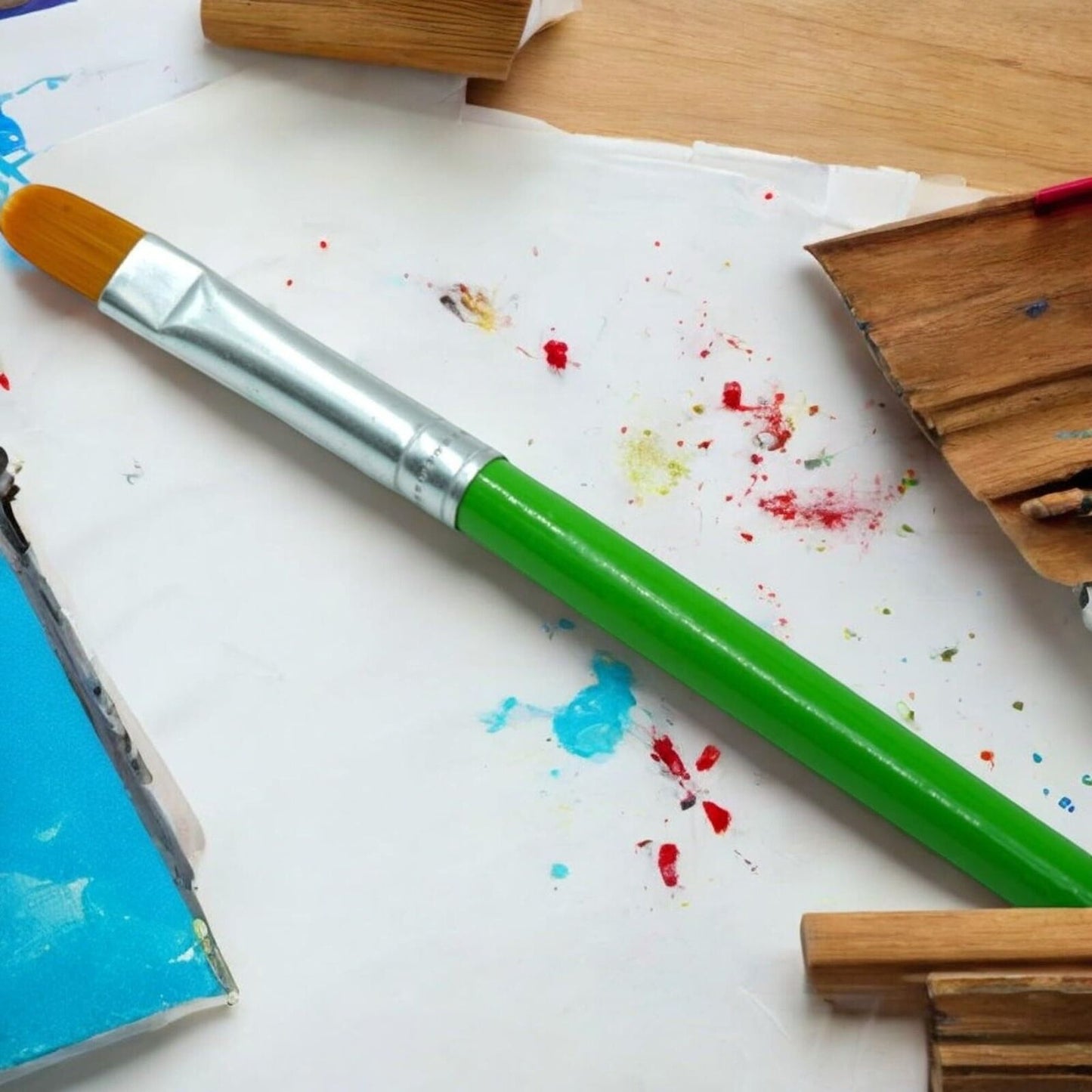 [2-Pack] 7 Piece Set of Euro Style Wooden Paintbrush Set [14pcs Total] for Acryl
