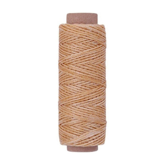 Natural-Color Premium Waxed Polyester Thread for Leather Crafting, 1mm x 164ft,