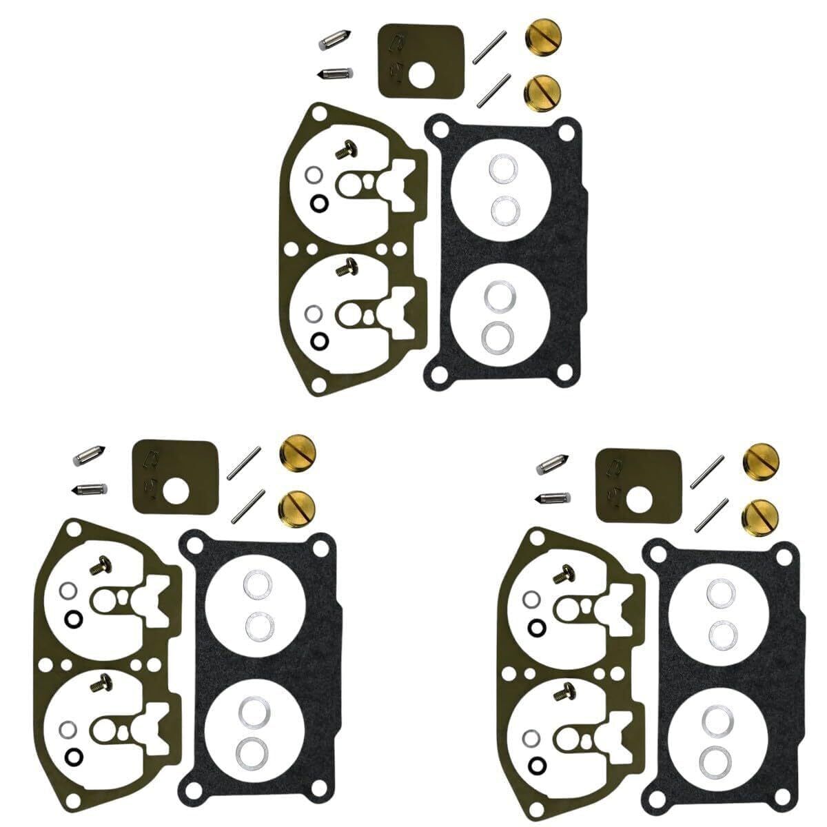 (3-PACK) 6E5-W0093-06-00 Carburetor Rebuild Kit Compatible with Yamaha Outboards