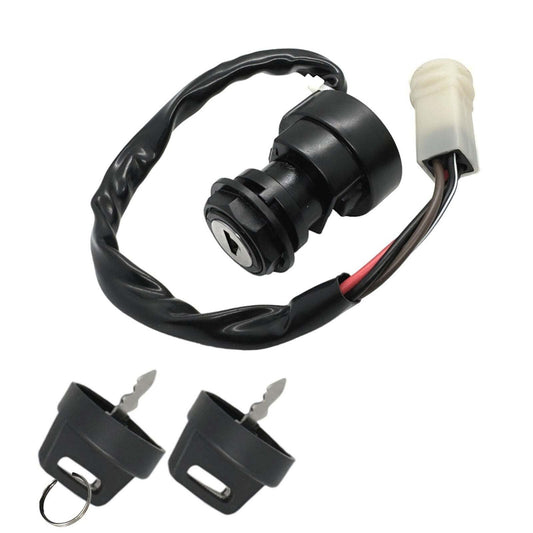 Ignition Key Switch Fits Yamaha Warrior YFM350 Big Bear 350 Moto-4 OEM Replacement 1987-1995 with Keys and Connector 12V Key Set Ignition