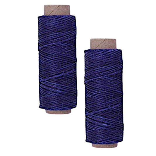 2-Pack [Blue] Sapphire Premium Waxed Polyester Thread for Leather Crafting, 1mm
