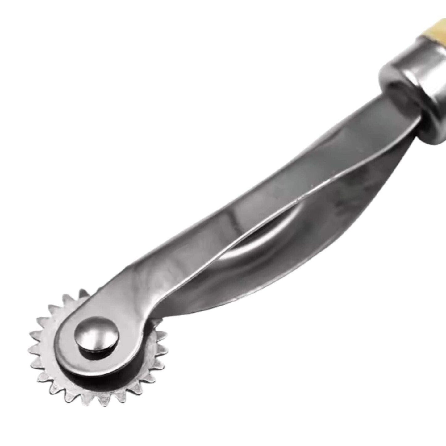 Serrated Tracing Wheel, Leather Fabric Craft Tool Wooden and Composite Handles,