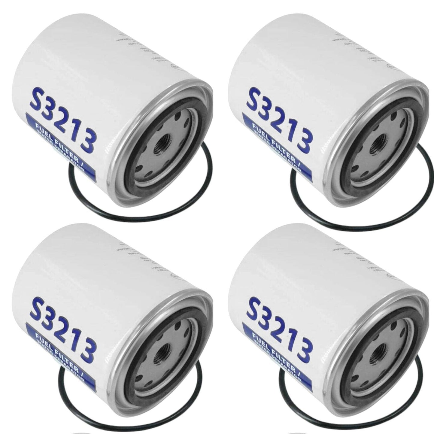 [4-PACK] S3213 (4 in x 3.6 in) Fuel Filter and Water Separator Element,11/16" Th