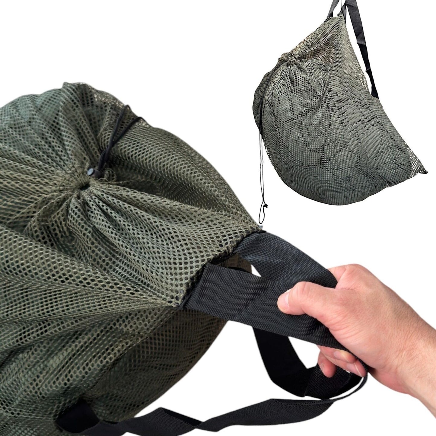 Hunting Mesh Decoy Bag, 33" x 30.5", Adjustable Shoulder Straps, Quick Latch Dra