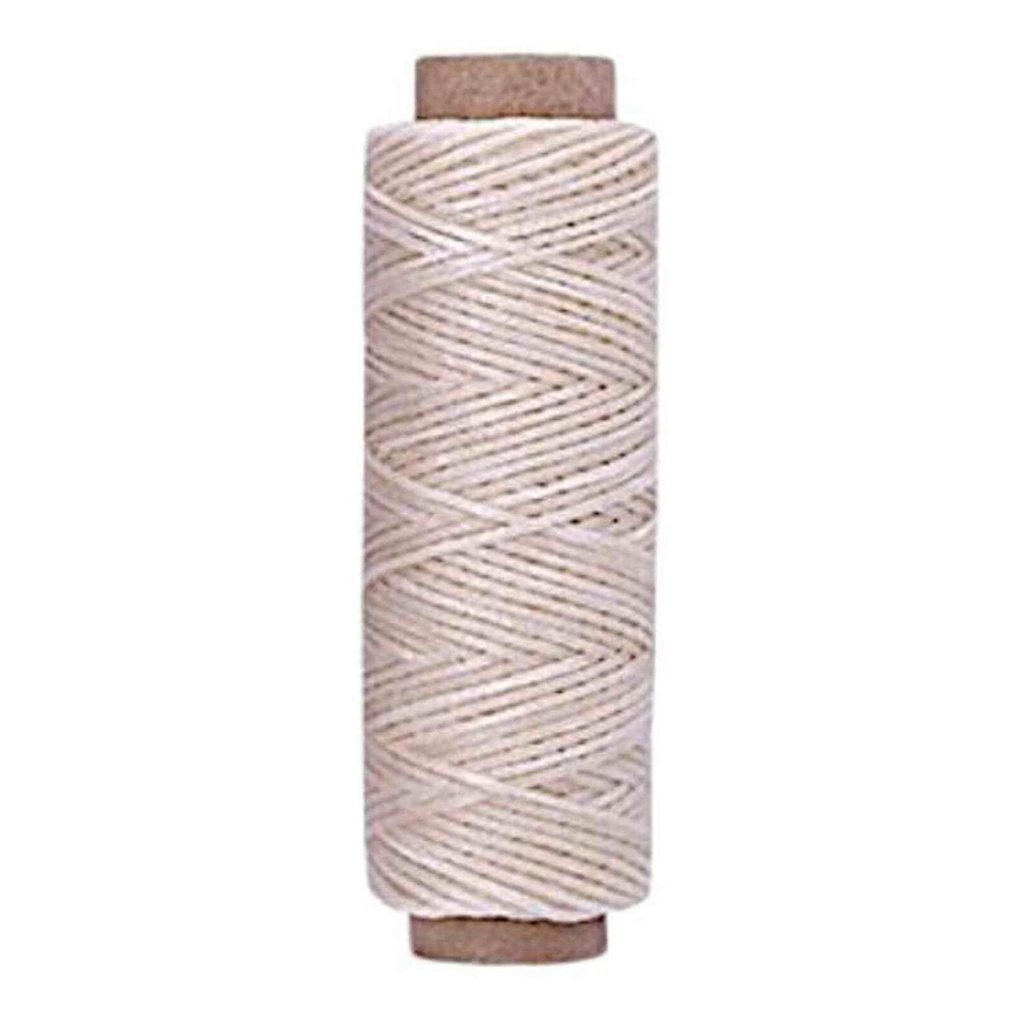 Off [Light-Tan] White Premium Waxed Polyester Thread for Leather Crafting, 1mm x