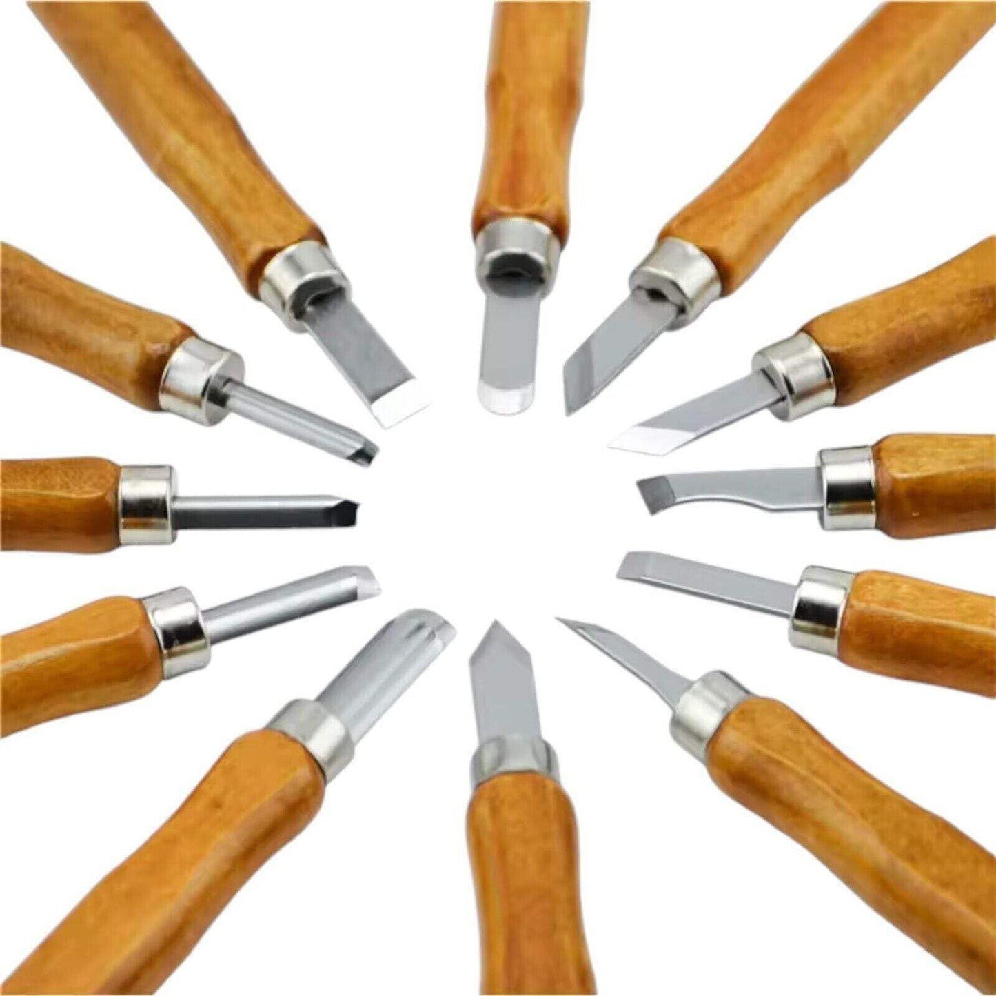 12-Piece Wood Carving Tool Set | High Carbon Steel SK7 | Sloyd Knife, Chip Detai