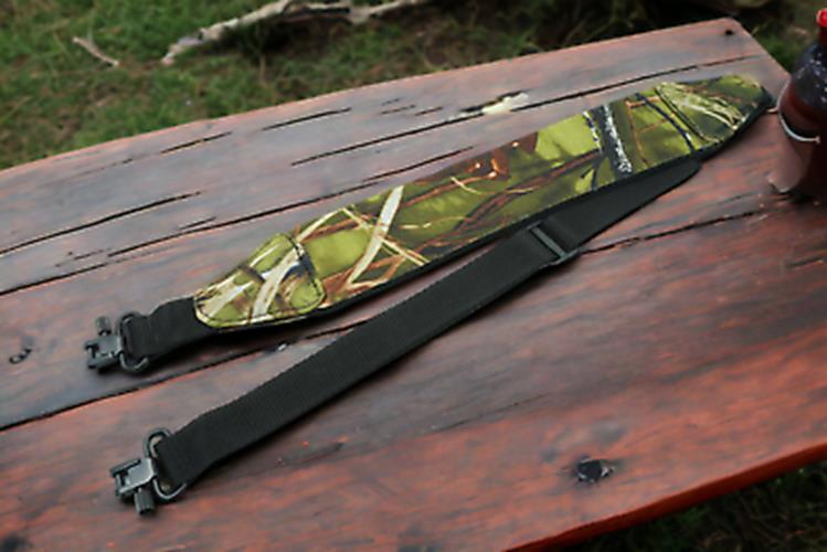 NEOPRENE Waterproof Camo Deep Woods Gun Strap Sling with Metal Swivel Clips, Cam