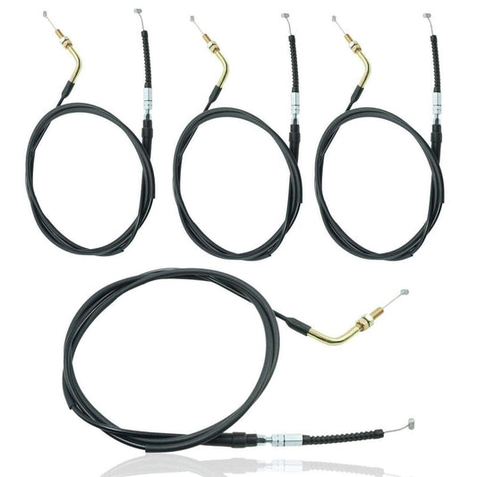 Universal 8mm Angled Fitting Throttle Cable Kit [75in Length, 4-Pack] Fits Hamme