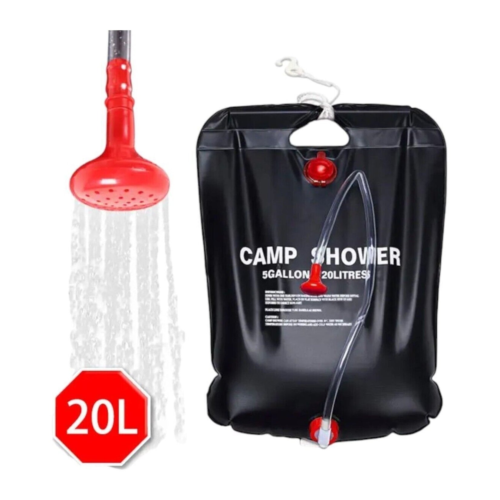 5 Gallon 20L Solar Heated Shower Bag Portable Outdoor Camping Hot Water Bag Solar Shower