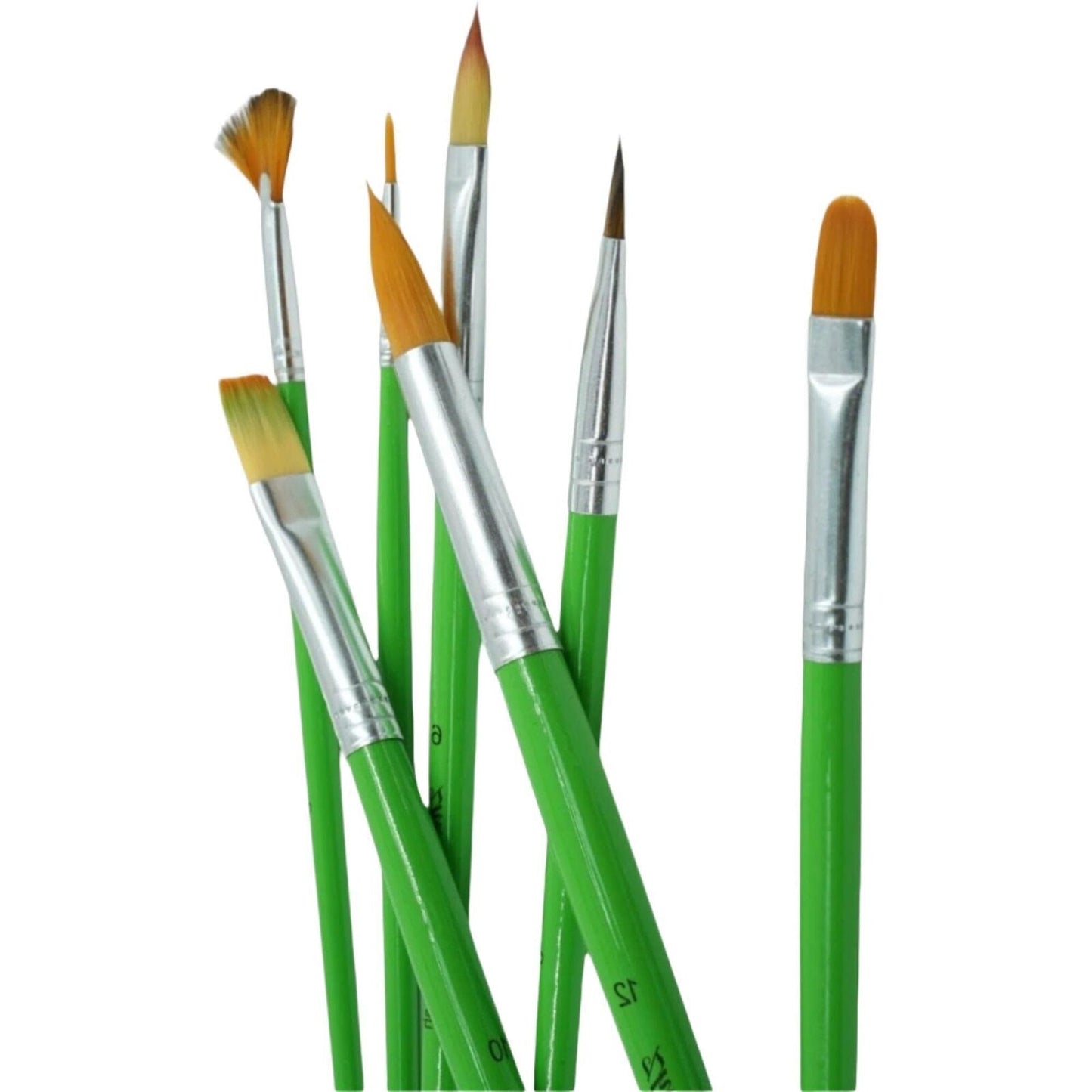 [2-Pack] 7 Piece Set of Euro Style Wooden Paintbrush Set [14pcs Total] for Acryl